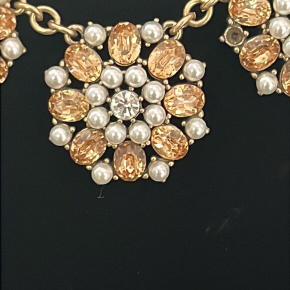 Slate & Willow Blush Pink Crystal & Pearl Statement Necklace - NWOT - Picture 3 of 7